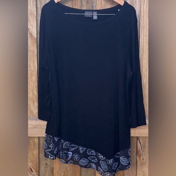 Chico’s Travelers Slinky Tunic Blouse Plus Size 3 or Women’s 16 Shells - Picture 1 of 8